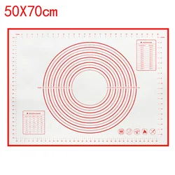 Premium Non-Stick Silicone Kneading and Baking Mat (Red 70x50cm)