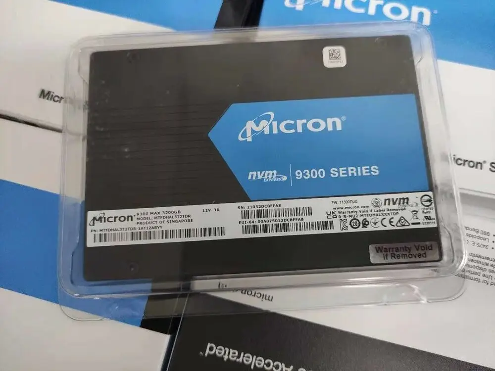 

Micron 3,2 TB 9300 MAX 2,5 "U.2 SSD MTFDHAL3T2TDR-1at1zhyy 3DWPD TCL 3200GB