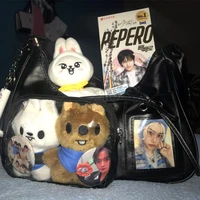 Filles bricolage femmes Y2K Harajuku sacs d'école coréen Transparent Ita sac école bandoulière Anime plaque d'affichage sac à main jouet 2