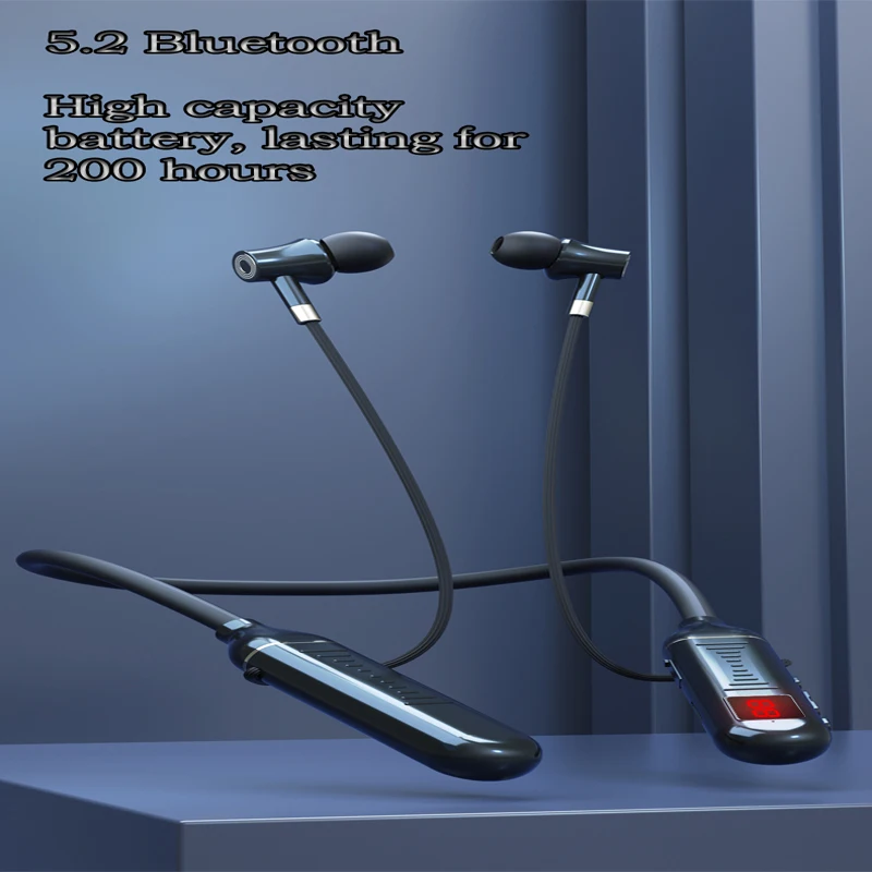 Wireless Headset Yltra Long Standby Neck Hook Earphones Bluetooth 5.2 Memory Neck Hook Sports Earphones Music Game Headphones_voghion.com