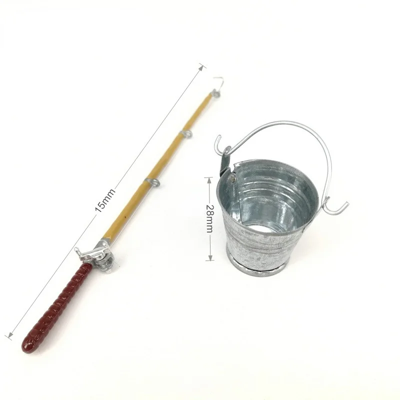 1:12 Dollhouse Miniature Metal Fishing Rod Model Doll Life Scene Decoration Mini boat Mini beach chair Gift Dolls Accessories 