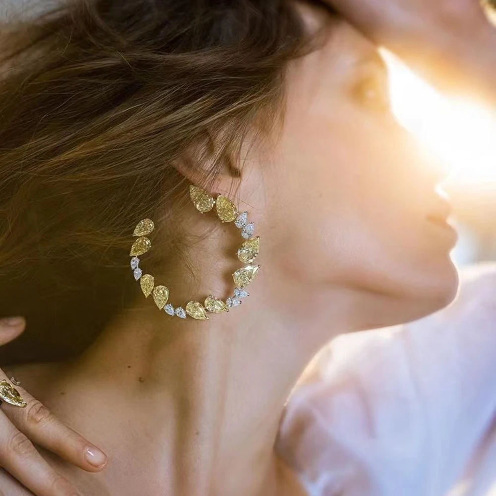 

HIBRIDE тренд капли воды серьги гвоздики для женщин Свадебные фианиты Дубай Свадебные ювелирные изделия вечерние аксессуары Bijoux E-1140