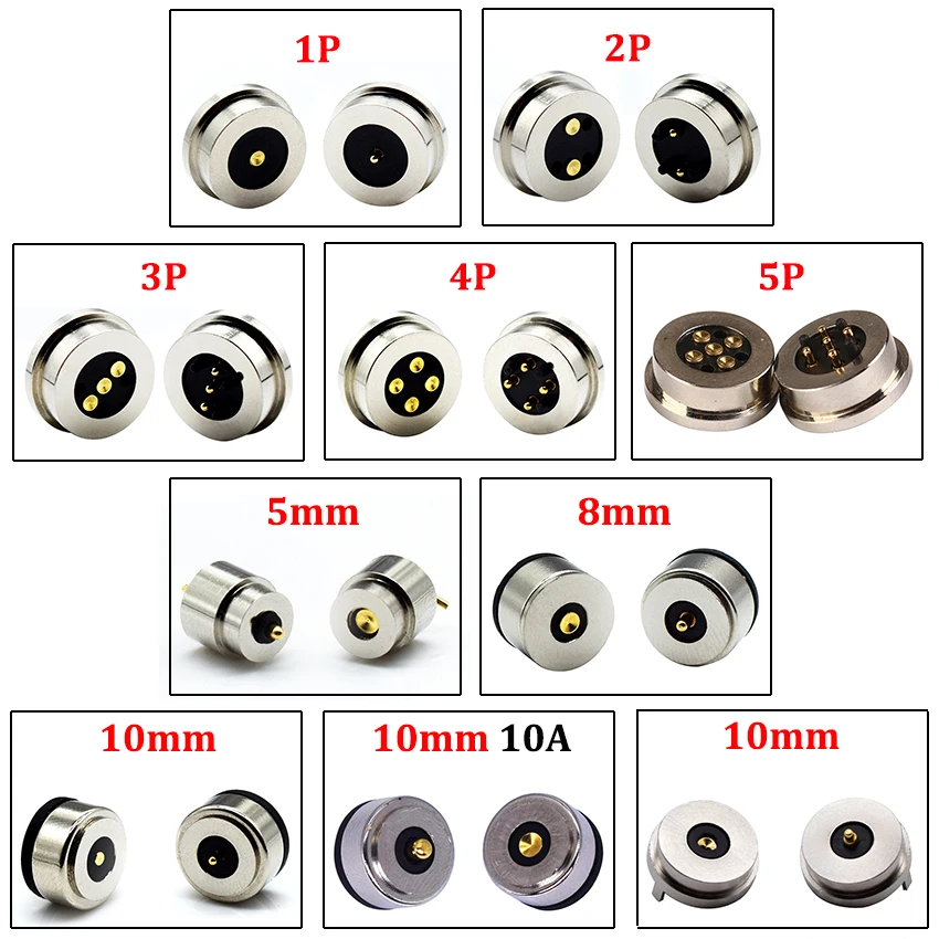 Dyna Comp　2004年製ピンジャック 磁気コネクタピン,スプリング式,5/8/10mm,2/3/4/5ピン,オスおよびメス