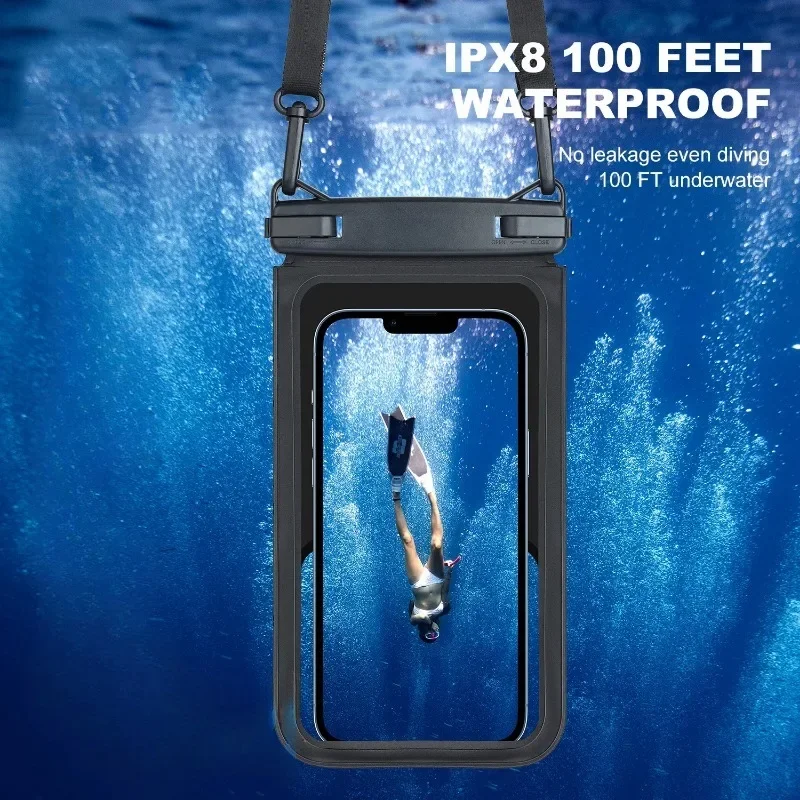 Waterproof Mobile Phone Bag Double Pocket Large Swimming Beach Storage Wallet Cards Pouch Dry Bags Photo Hanging Neck Water Park