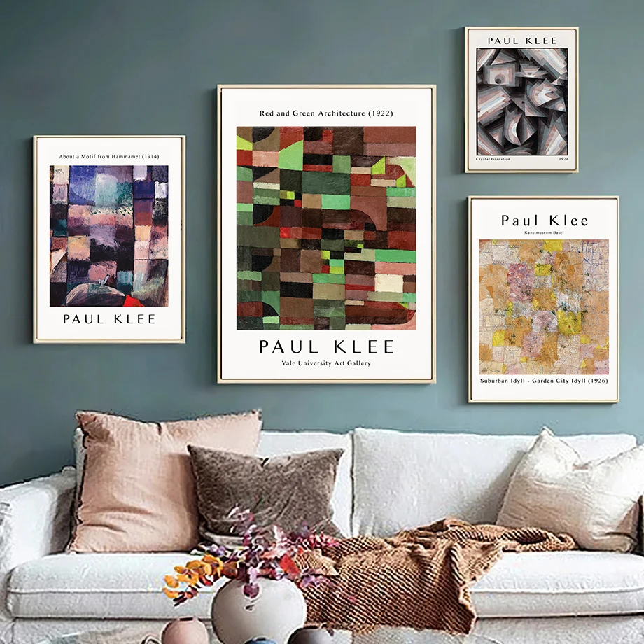 Paul Klee Artwork Exhibition Abstract Portrait Flower Posters and Prints Canvas Printing Wall Art Picture for Living Room Decor