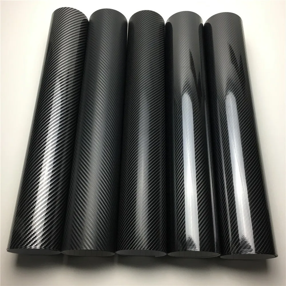 Pellicola Wrapping In Carbonio Nero Lucido 5 Cm X 15 M – Anti-graffio, Resistente Da -30°C A 120°C, Con Strumenti