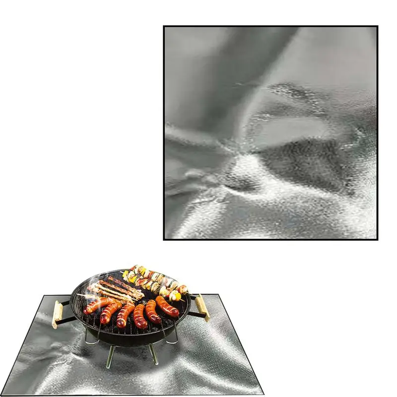 HeatProofMatHighTemperatureResistantGrillMat100x100cm394394inchFoldableFlame