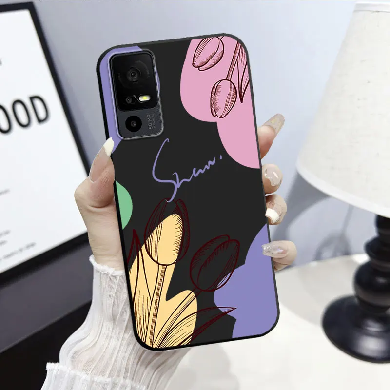 Panda Floral Soft Silicone Shockproof Phone Back Cover