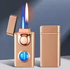 Intelligent Voice Controlled Gas Electric Dual Fire Lighter Portable Metal Smoking Accessories Multifunction High-Flame Lighters 5
