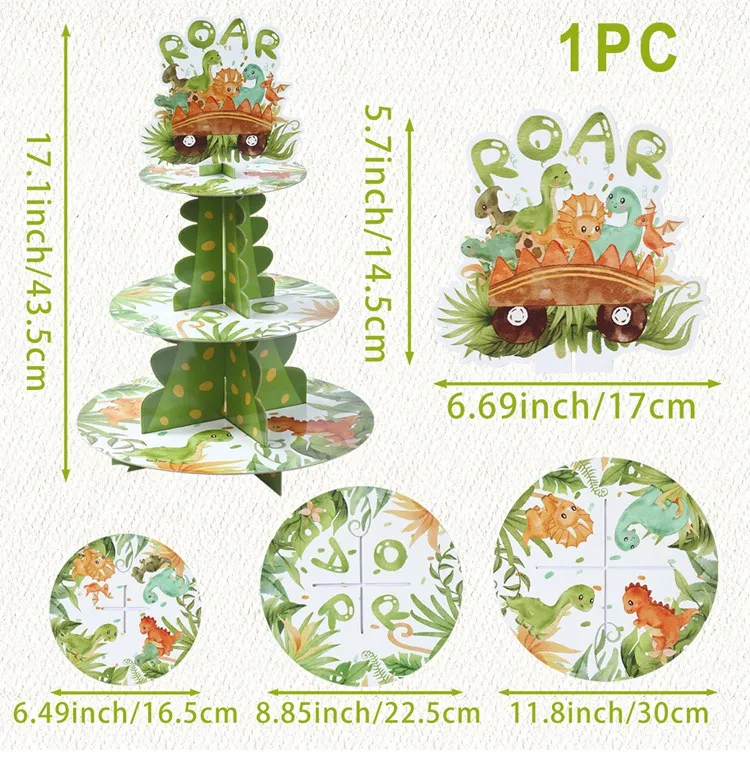 RUNMKUO Animali della Giungla Piatto Compleanno,135 PCS Forniture per