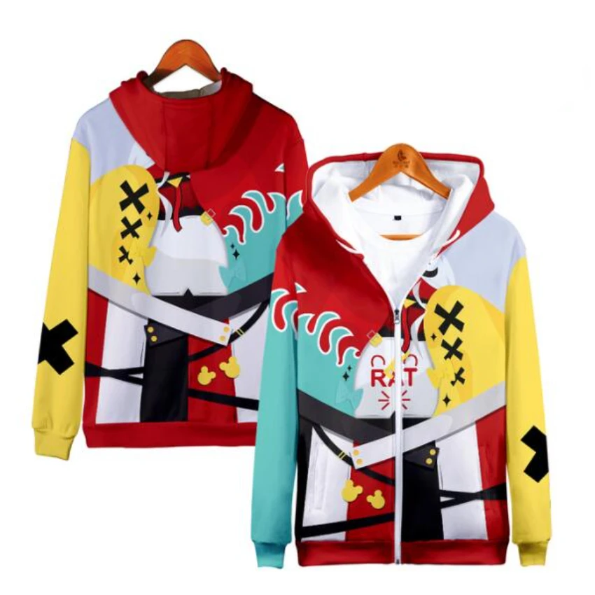 

Japan Anime Hakos Baelz 3D Print Zip Up Women/Men Hoodie Sweatshirt Streetwear Hip Hop Cosplay Zipper Hooded Jacket Outerwear