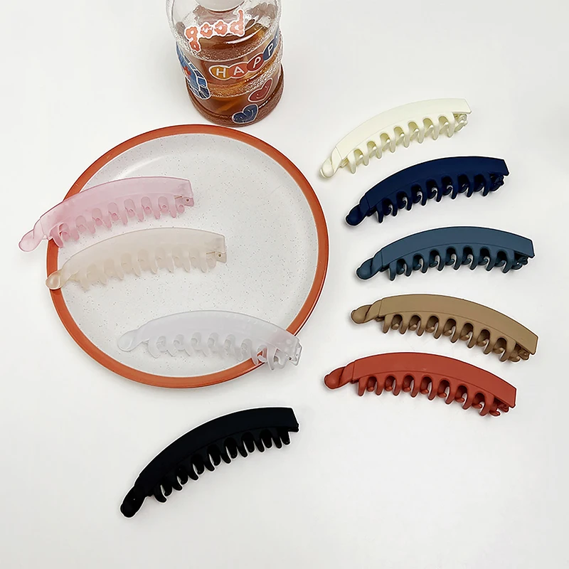 

Solid Color Frosted Banana Clip Fashionable Banana Ponytail Hair Clip Women's Hair Accessories Fashion New Simple High Ponytail