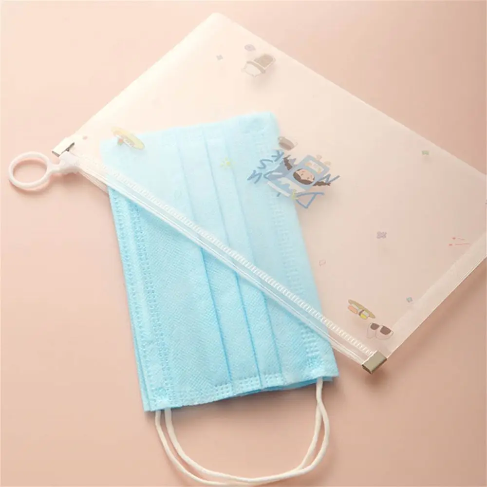 

4Pcs Cartoon Mask Cover Bag Portable Facemask Holder Face Mask Storage Case Save Mask Boxes Portable Travel Organizer Gifts