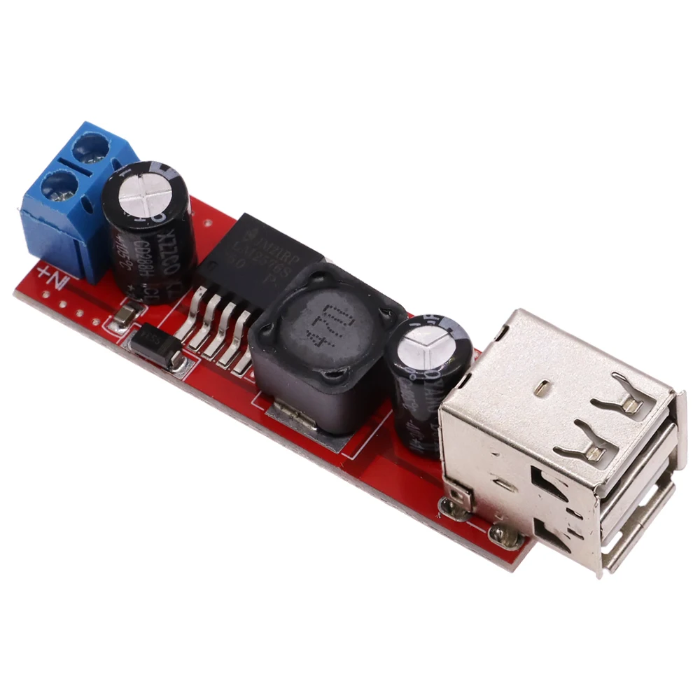 LM2596 Dual USB Output 9V / 12V / 24V 36V Car Charger Switch 5V DC-DC Power Supply Module 3A Buck Regulator Converter