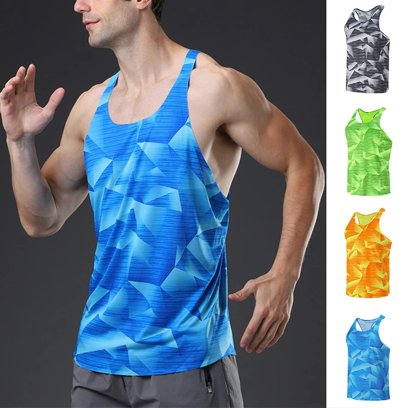 Summer Men's Vest Sleeveless Tee Tank Tops Fitness Tee Quick drying Breathable Sports Vest Mens | -