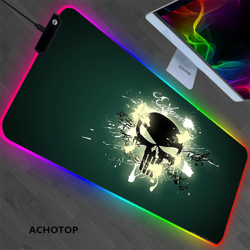 Большой игровой коврик для мыши Sovawin RGB светодиодный компьютерный с подсветкой