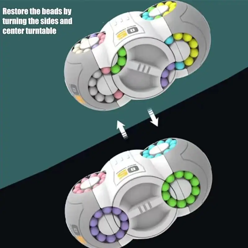 Montessori 8-Sided Rotating Magic Bean Fidget Cube Toys Learning Education Brain Teaser Game Relief Stress Kids Boy Girl Gift 3