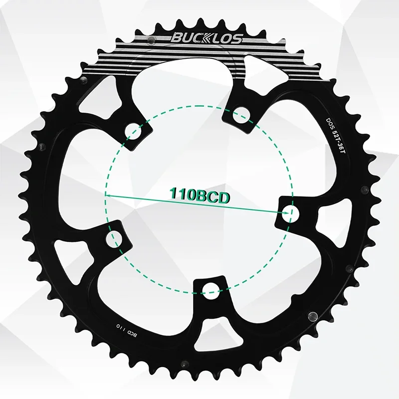 Ultralight Double Chainring for Road Bike 110BCD 50-34T 52-36T 53-39T Bicycle Cr
