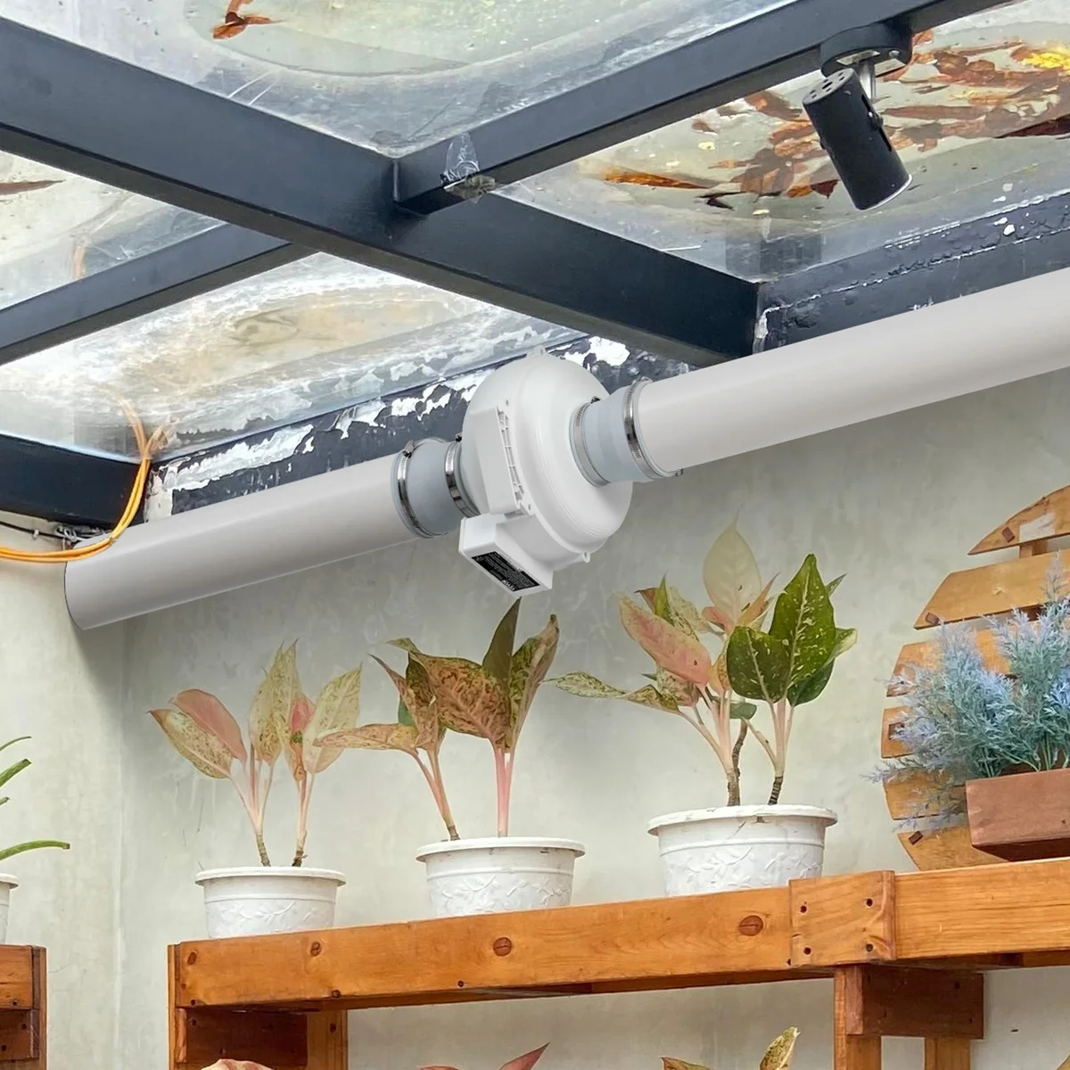 SucceBuy Radon Fan Installation Kit Quiet Radon Mitigation Fan System Kit with Indicator Waterproof Indoor/Outdoor Ventilation — view 3
