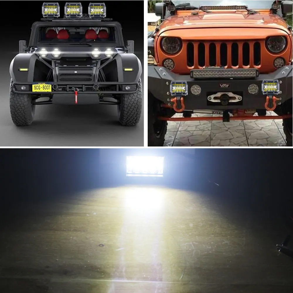 Auto-LED-Arbeitslicht-Pods, 3000 K, 6000 K, DRL, Fahr-Hilfslicht für Offroad, ATV, UTV, SUV, Traktor, Nebelscheinwerfer, 12 V, 20 SMD – Detail 7