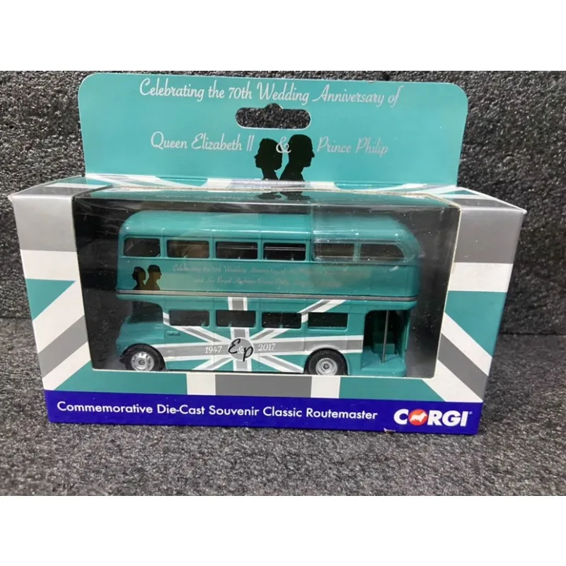 

Diecast Corgi Car Model British Prince Elizabeth Philip's Wedding Anniversary Double-decker Bus Collectible Toy Gift Souvenir