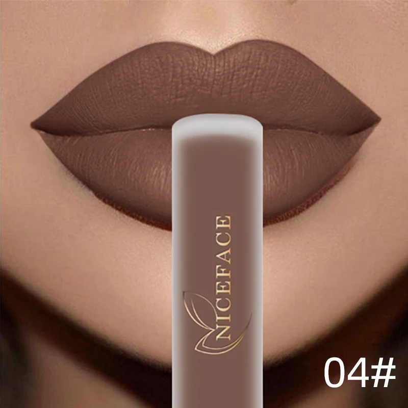 Nude Liquid Lipsticks Waterproof Velvet Matte Lip Gloss Long Lasting Non-stick Cup Lip Tint Makeup Pigment Cosmetics_voghion.com