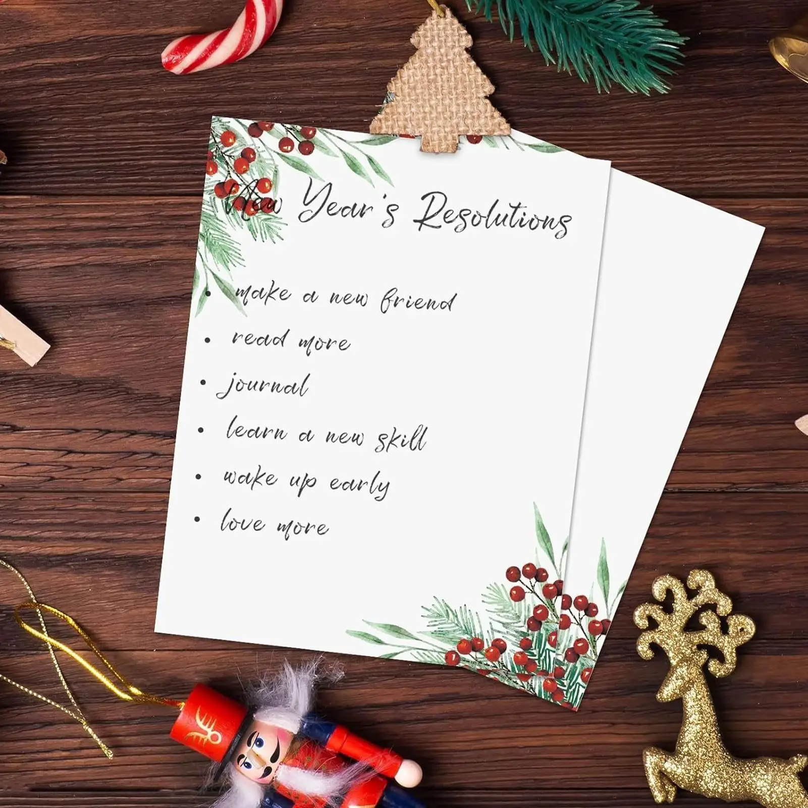 크리스마스 편지지 50장 축제 테두리 디자인 시트 휴일 프린터 용지 편지 메모 작성용 웨딩용