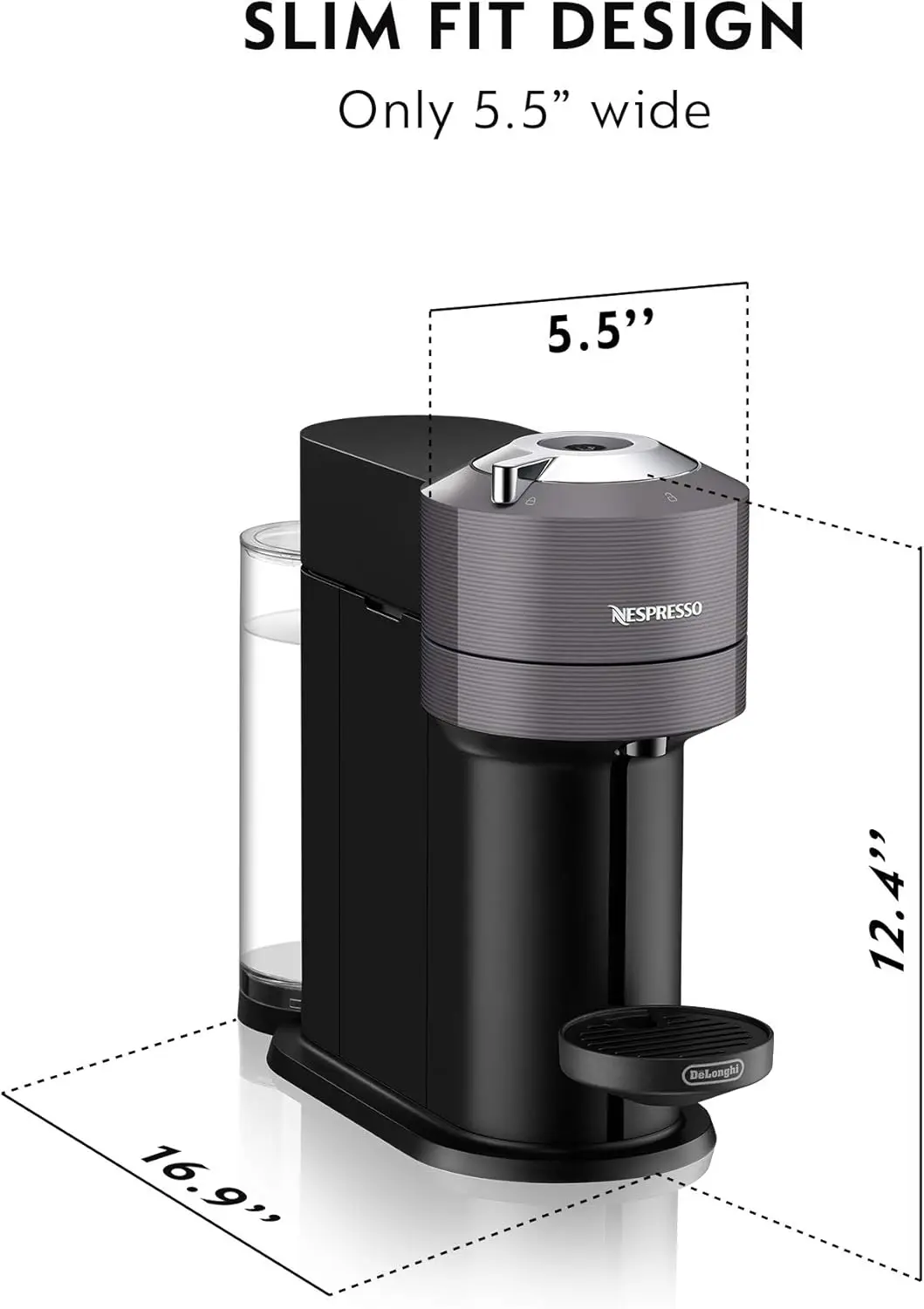 Espresso Machine  with Milk Frother, 8 ounces, Dark Grey 2