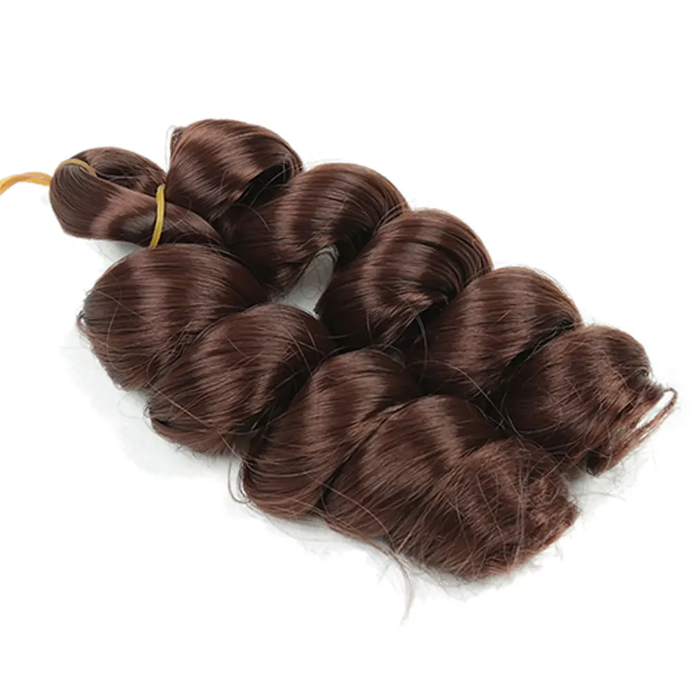 French Curl Synthetic Ombre Braiding Hair Extensions12 Inch Loose Wave Bouncy Crochet Hair Pre Stretched for Braids 3