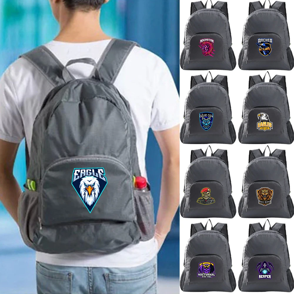 Foldable Backpack Outdoor Sports Rucksack for Men Women Teamlogo Series Camping Ultralight Folding Travel Bag Hiking Backpack