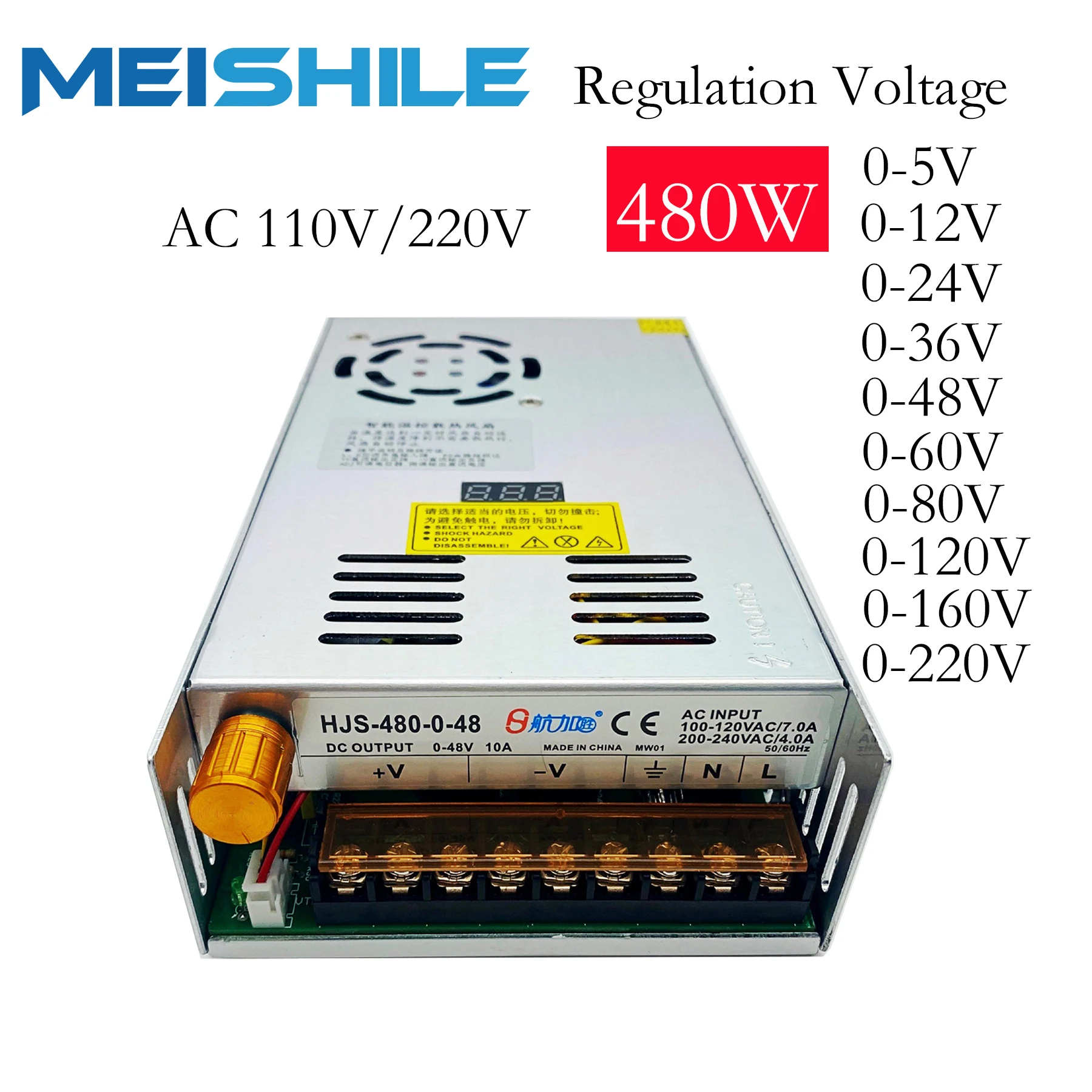 AC 220V a DC 110V DC Fuente de alimentación ajustable