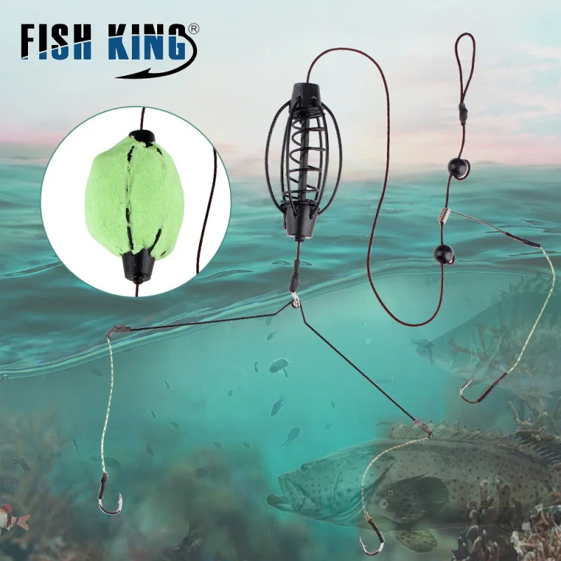 

Fishkingfeeder European Carp Fish Hook Fishing Set Bait Cage Fishing Nest Spring Hook Strong Horse Feide Fishing