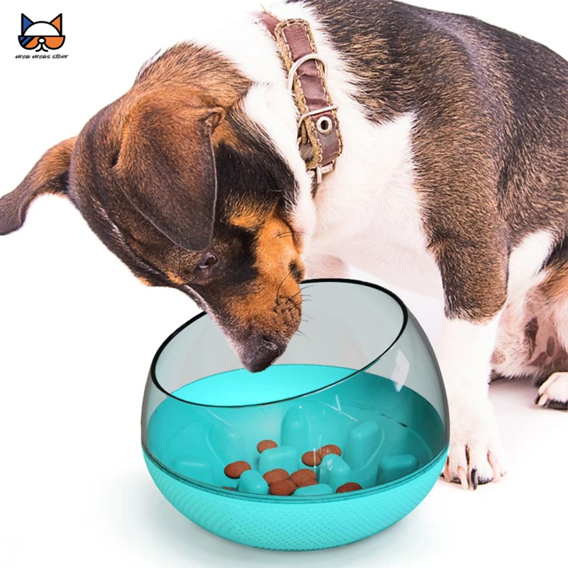 

Dog Slow Feeder Bowl Preventing Choking Healthy Eating Tumbler Shaped Spill-proof Non-toxic Dry and Wet Food Dispenser Toys