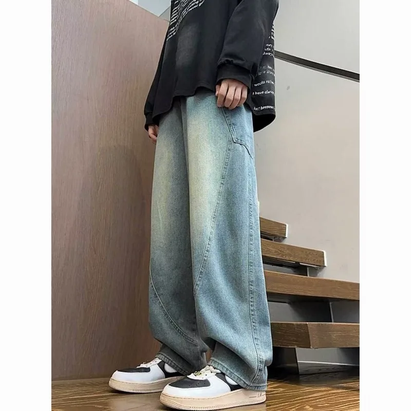 Men's Jeans Wide Jeans Man Pants Y2k Trousers Male Denim Shorts Streetwear Jean Baggy Mens Clothing Flared Cargo New Pant Ripped