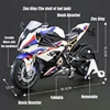 1/9 BMW S1000RR Racing Toy Motorcycle For Children Diecast Metal Large Size Model Super Racing Lightable Collection Gift For Boy 2