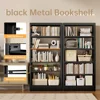 5-Tier Bookcase with Adjustable Storage Shelves, Metal Bookshelf with Book Stopper, Bookcase Shelf for Library, Office 3