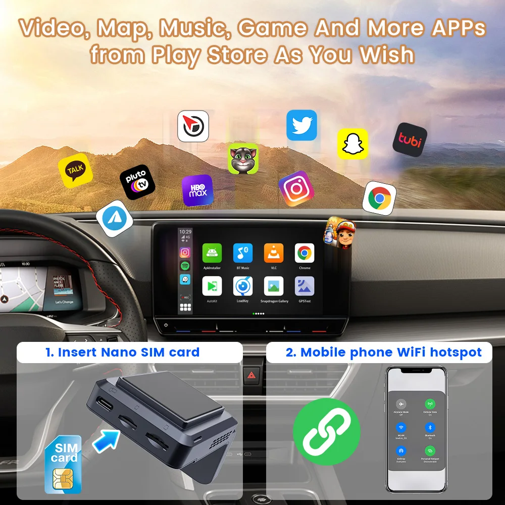 CarlinKit  ī÷ Ai ڽ, ȵ̵ , ڵ ī޶ ڴ , 1080P ڵ ÷,  ڽ TV, VW Chery Jeep Haval