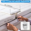Bed Mattress Connector Adjustable Bed Bridge Twin to King Converter Kit Skin-Friendly Stable Bed Converter with Strap for Family 3