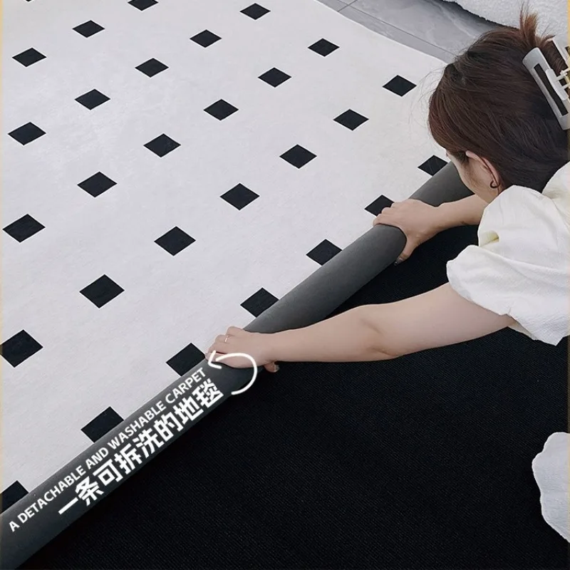 Double-layer Removable Washable Carpet for Living Room Simple Geometric Bedroom Bedisde Rug Home Sofa Coffee Table Mats Ковер 3
