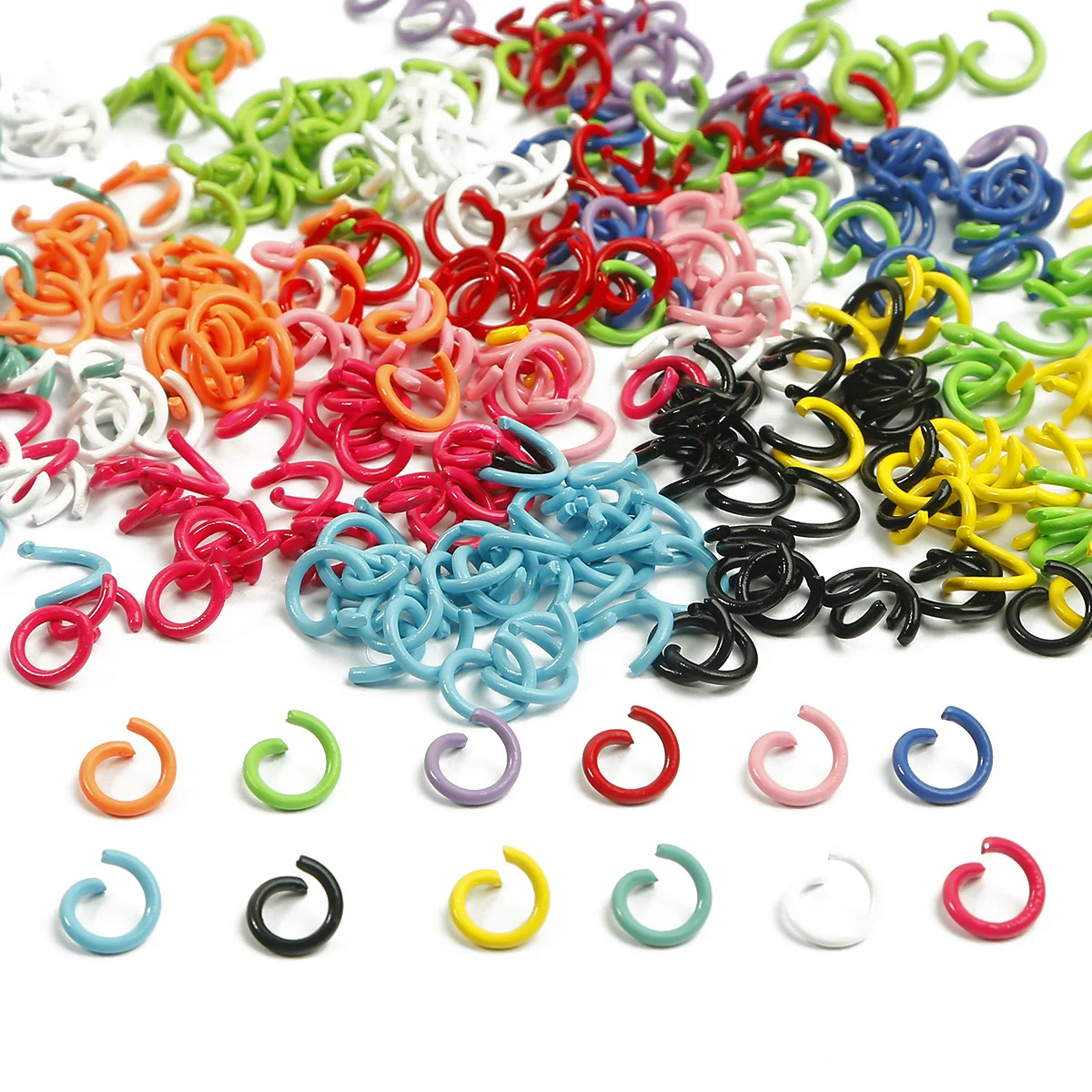 

100pcs Wholesale Painting Hanging Ring 13 Colors Open Jump Ring Connector for DIY Jewelry Making 6/8mm Finding Jewelry Supplies