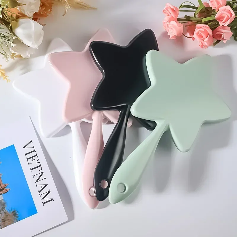 Makeup Mirror Handheld Cute Creative Vanity Cosmetics Tools Star Shaped