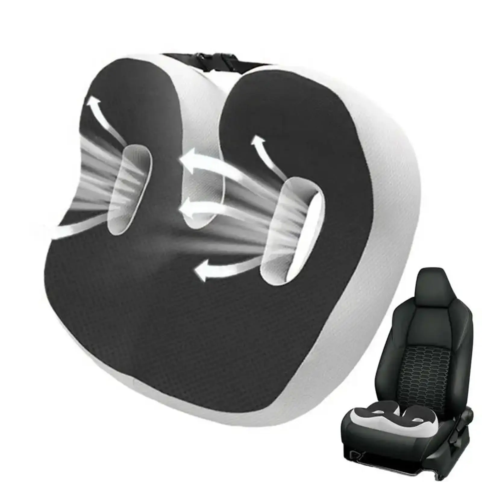 Seat Cushion,Orthopedic Memory Foam Prostate Cushion for Tailbone Sciaticaback Pain Relief Comfort Chair Car Seat(Black)