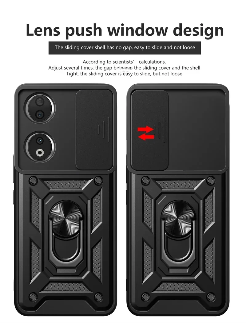 حافظة حلقة حامل دروع مغناطيسية للصدمات ، غطاء حماية للعدسة ، مناسب Honor