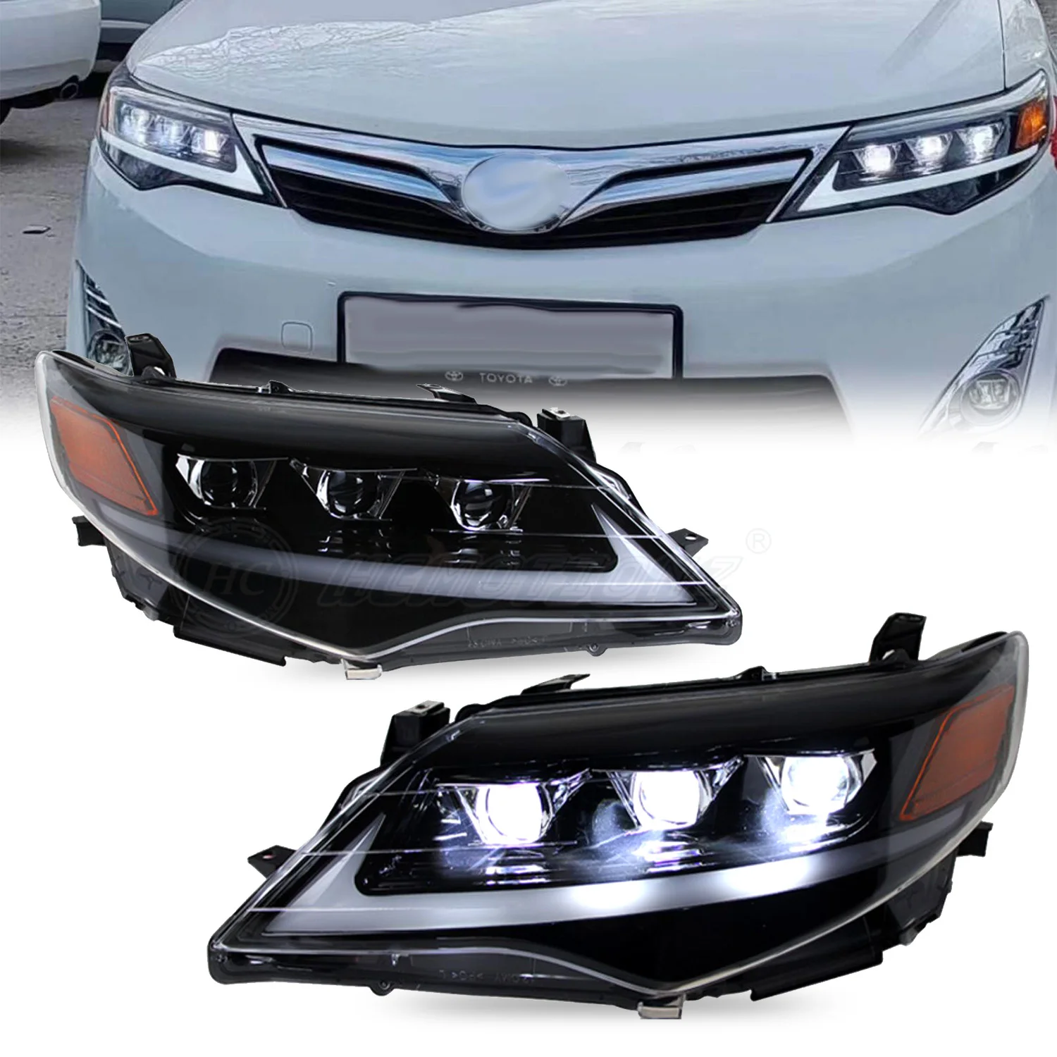 

HCMOTIONZ LED Headlights For Toyota Camry 2012 2013 2014 High quality Auto parts Front Lamp DRL Start UP Animation