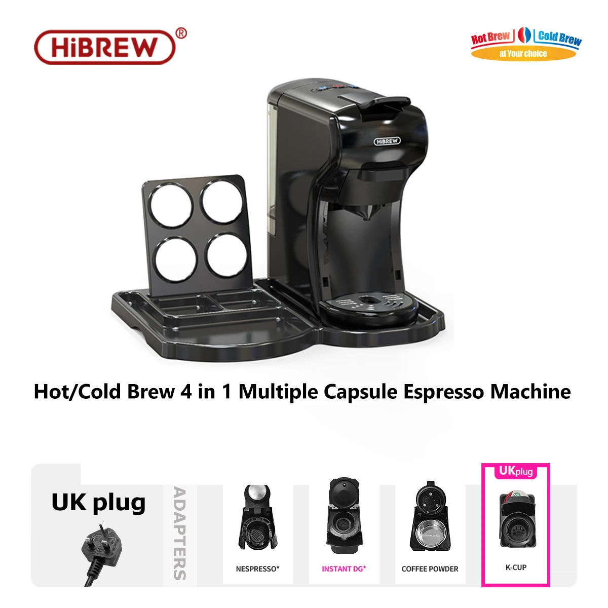 ماكينة القهوة HiBREW 19 Bar 4in1 الساخنة والباردة...