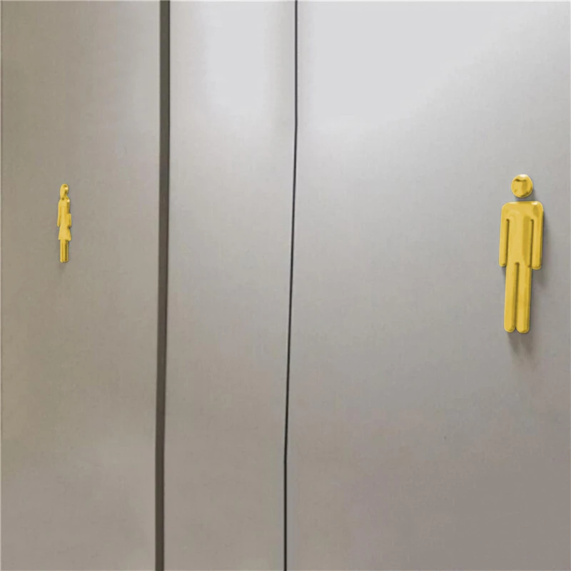 Toilet /Bathroom /Restroom /WC Door Wall Signs Signage MAN & WOMAN Plastic Board Prompt Sign Toilet Signs Plaque Mirror Surface