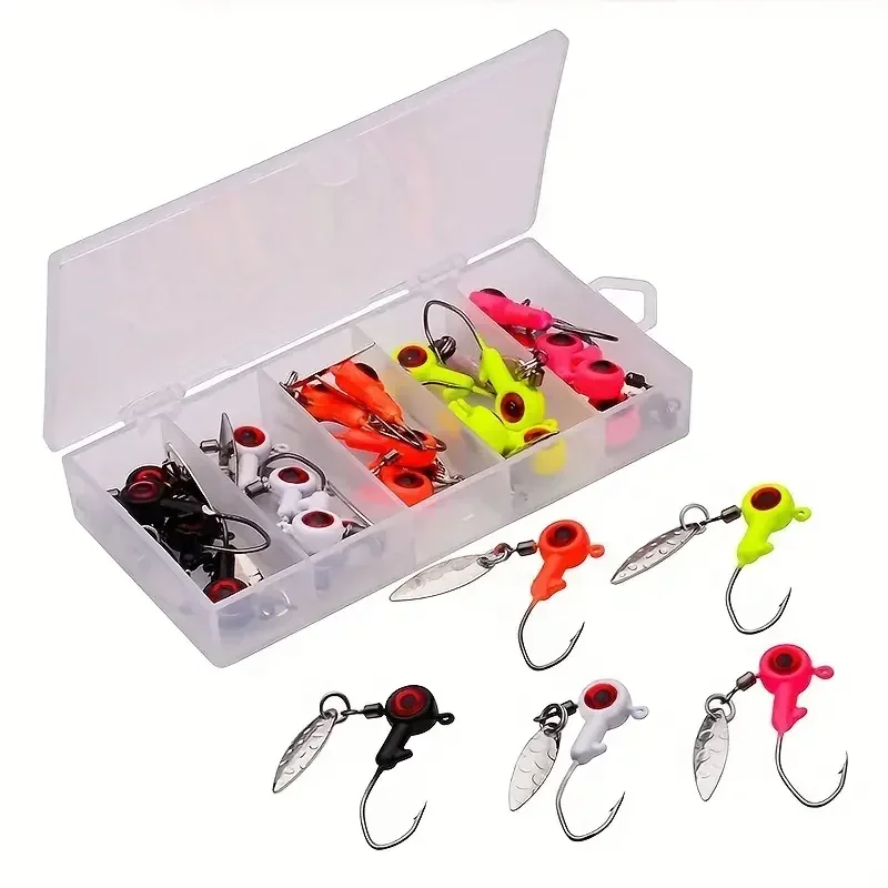 

Jig Heads Lead Head Soft Fishing Lure for Fishing Hooks Paint Worm Lure Saltwater Jig Hooks Trout Bass Crappie Fishing Jigs Kit