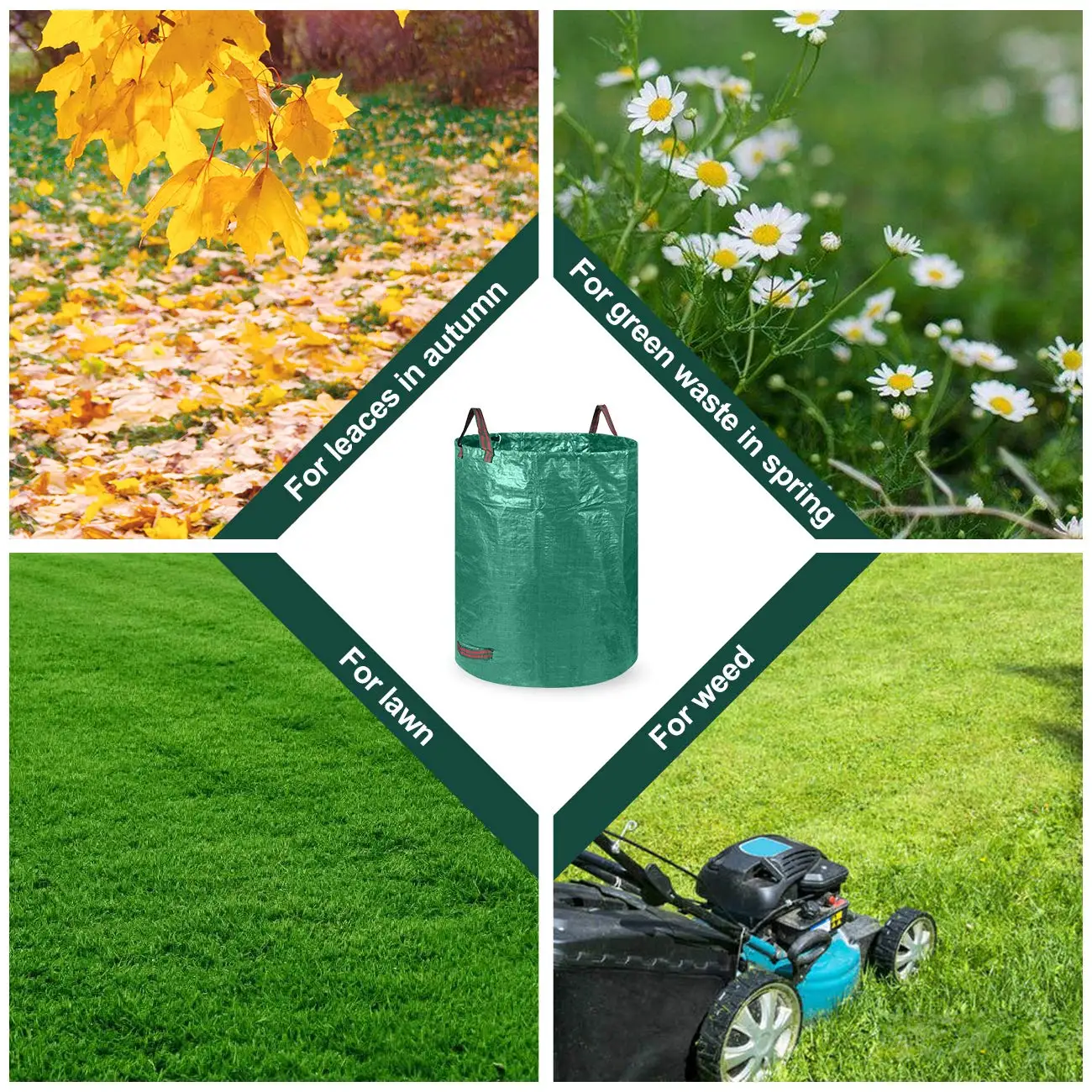 Collapsible Portable Garden Waste Bags Plastic Heavy Duty Lawn Leaf Bag 72  Gal