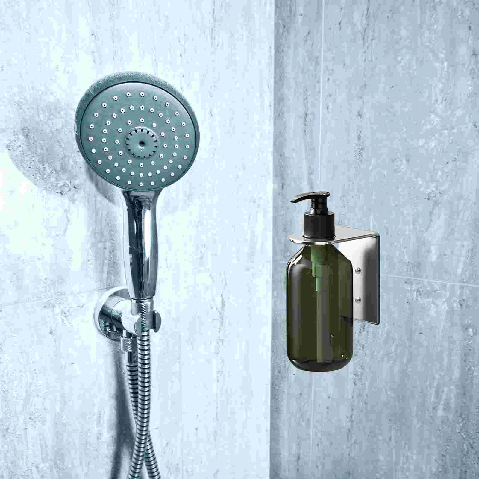 Soap Bathroom Dispenser Holder Liquid Hand Bottle Non-drilling Stand 800X700X500CM Stainless Steel Wall Bracket 5