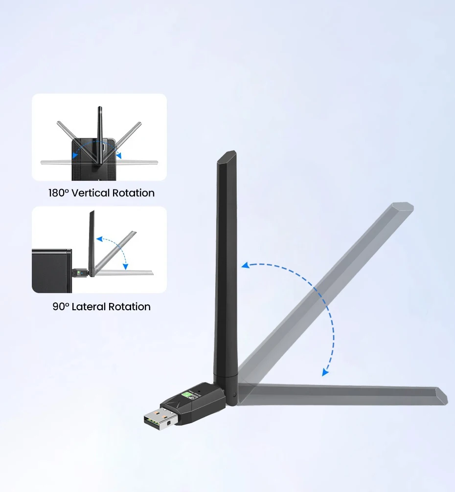 600Mbps WiFi USB 어댑터 듀얼 밴드 2.4G/5Ghz Wi-Fi 동글 802.11AC USB2.0 Win7/8/8.1/10/11용 고속 무선 카드 수신기